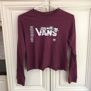 NWT Vans burgundy crop t-shirt l/s
